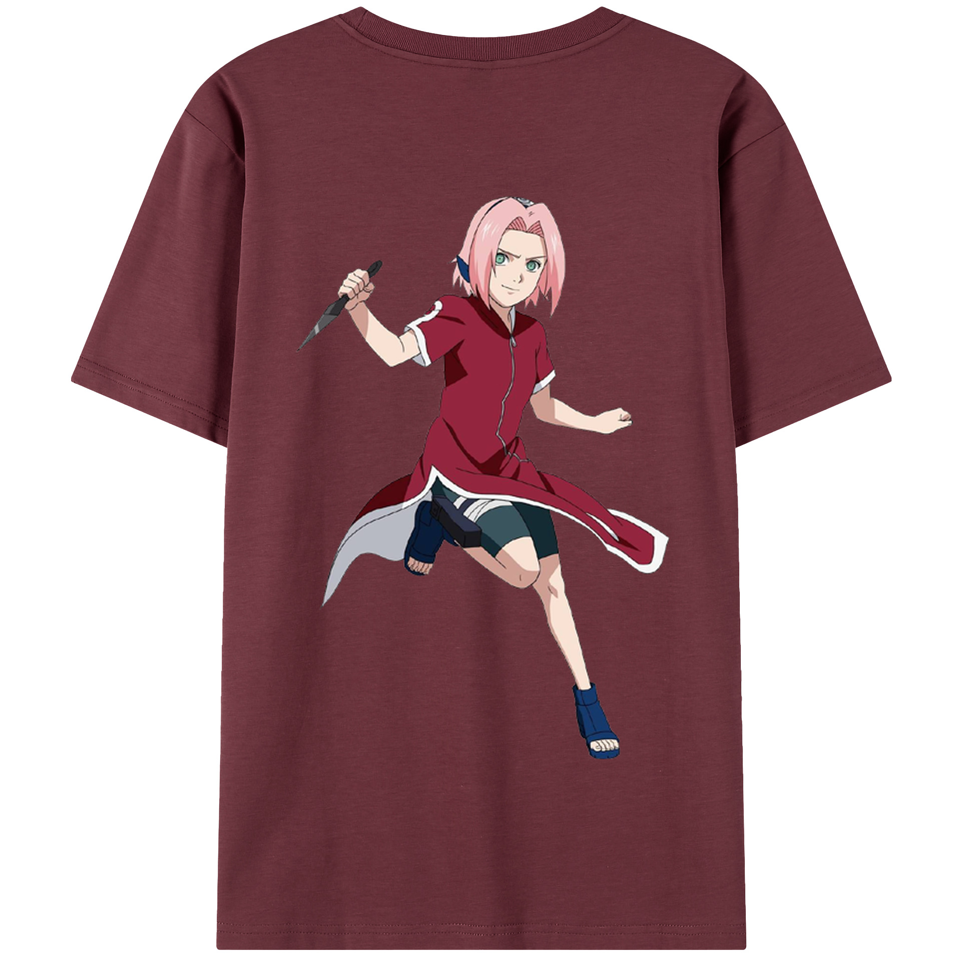 （画像用） NARUTO -ナルト- 春野サクラ Haruno Sakura 綿100％半袖Tシャツ（背面プリント）